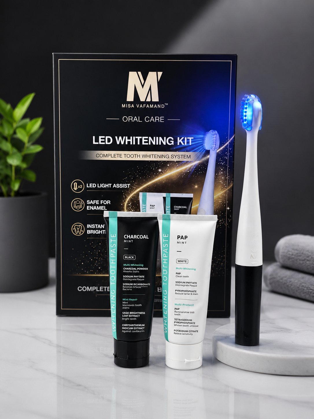 LED Whitening Toothbrush Kit